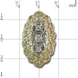 A1854 14K 3 DIAMOND SLIDE 